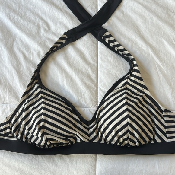 JESSICA SIMPSON BLACK Sweet Sailor Marine Swim Suit Triangle Bikini Top 1X XL - Picture 4 of 9